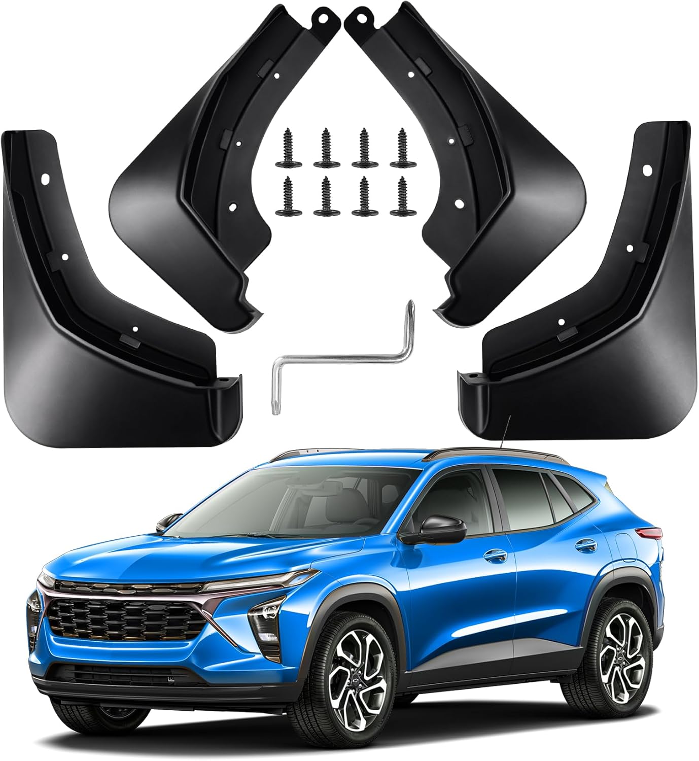 Mud Flaps Compatible with Chevy Trax 2025 2024,All-Weather 4pcs Splash Guards Easy Installed for Chevrolet Exterior Protection Accessories,Easy Clean No Drilling Required Front and Rear Fender