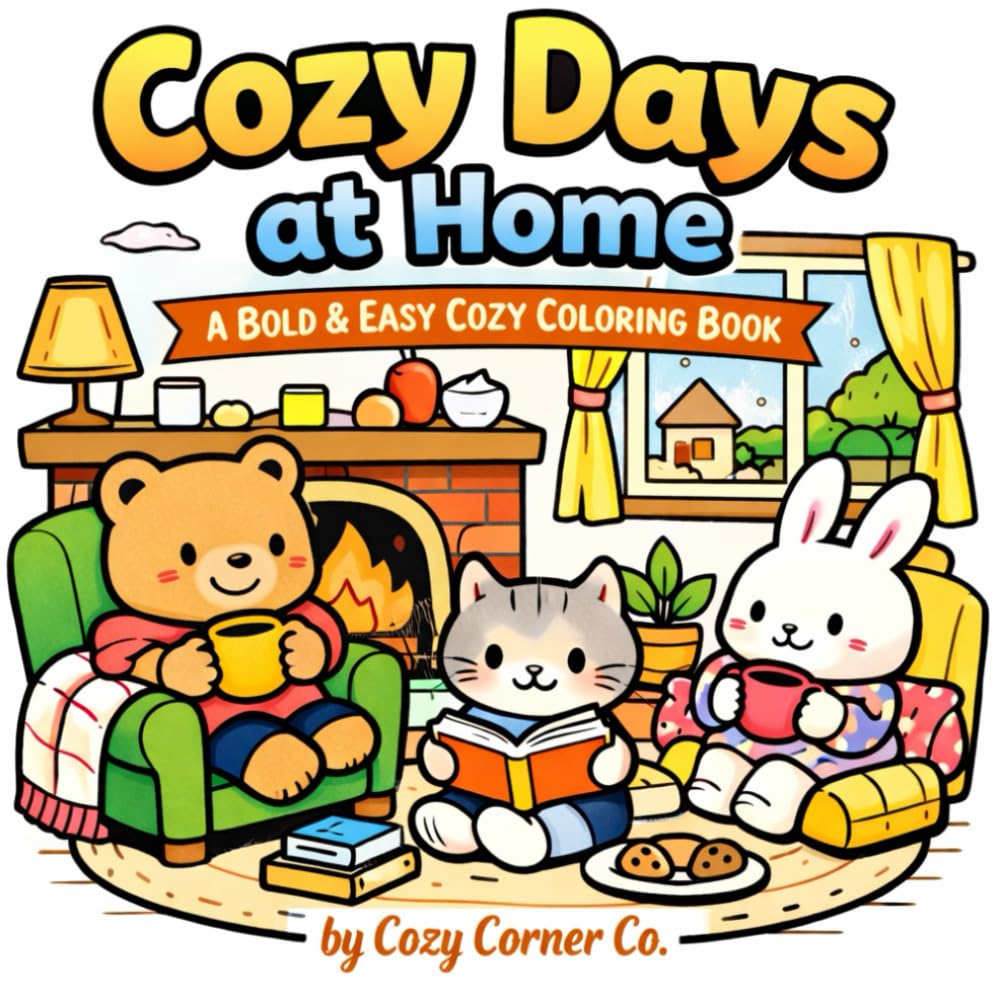 Cozy Days at Home: A Bold and Easy Coloring Book (Cozy Corner Co.)