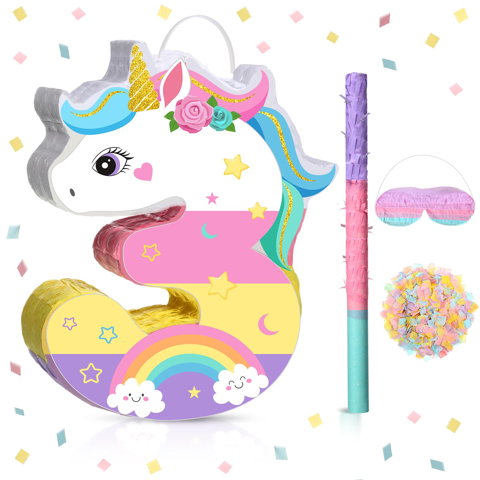 Tarjetas De Unicornios Para Editar Liif - Tarjeta De Cumpleaños De Unicornio  Para Niños De 3 Años Y Niñas Como Hacer Un Unicornio, image size:1600x1600