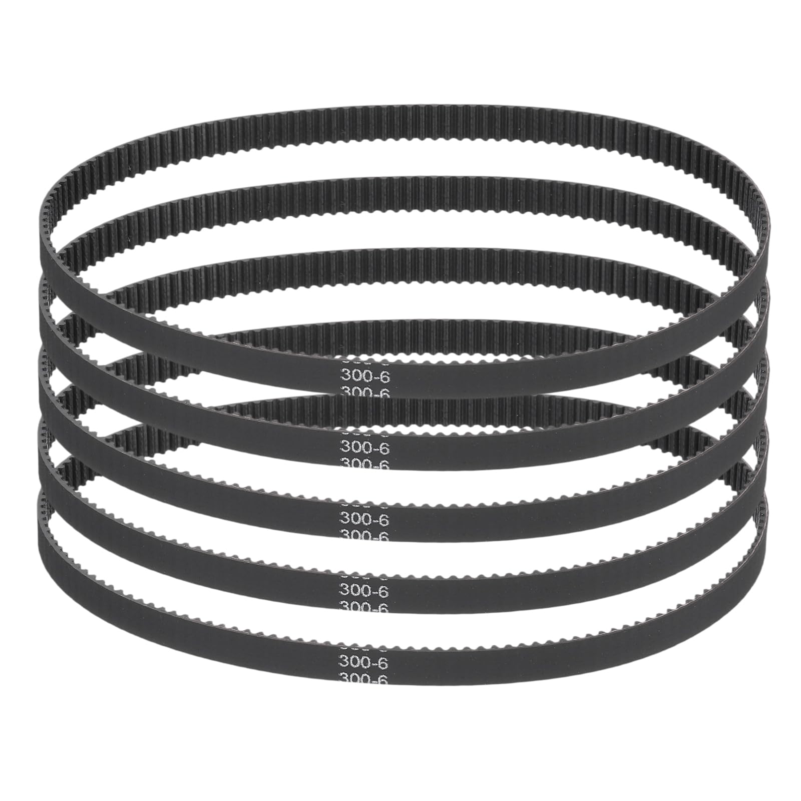QUARKZMAN Pasek rozrządu 300mm GT-2, 5 szt. 6 mm szerokość 2 mm skok druk 3D GT-2 pasek rozrządu z gumową klamrą, czarny