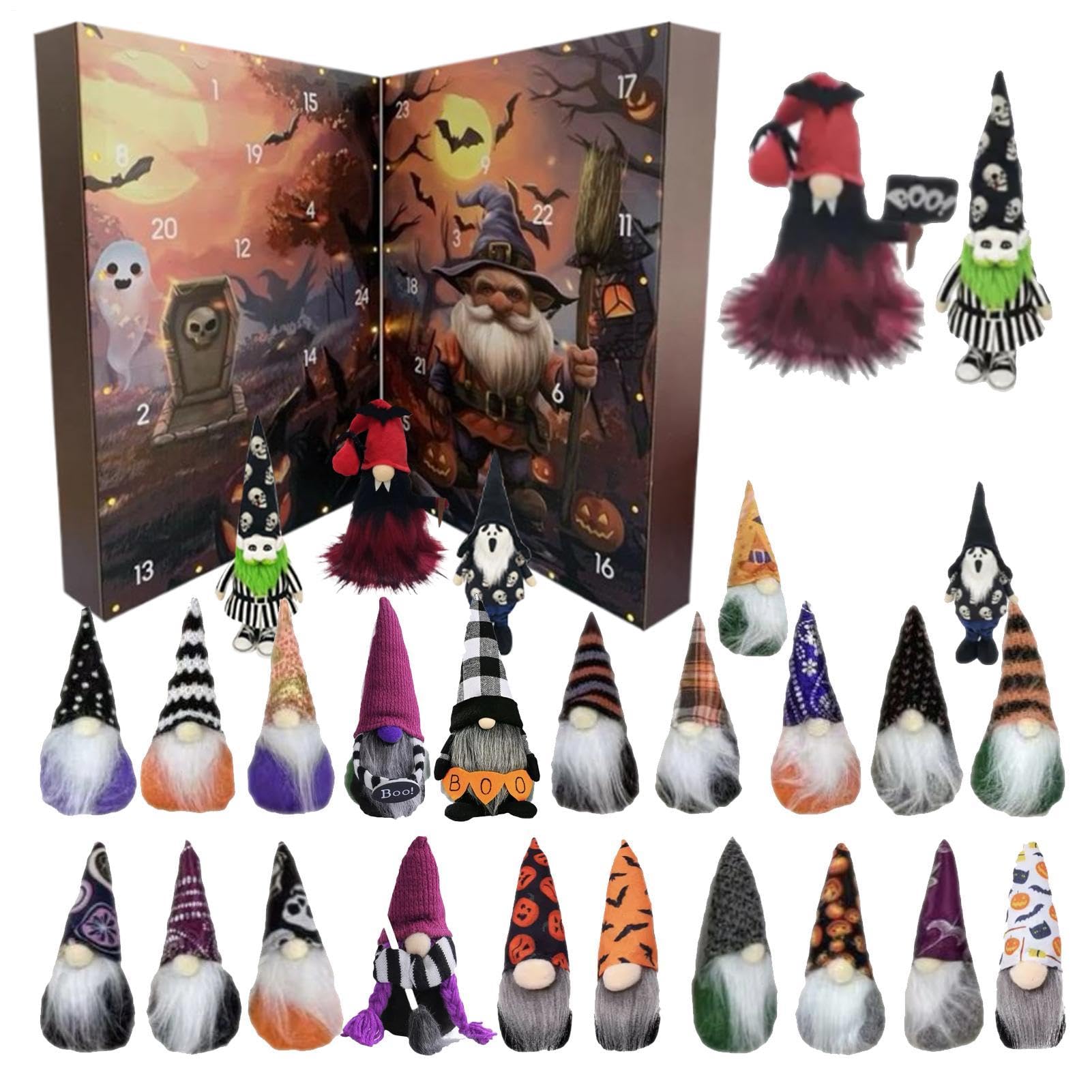 Calendario Cuenta Atrás Halloween 24 Días Figuras Coleccionables De Y | Decoración De Estante Juguetes Góticos Niños Para Adultos Y Niños Entrada Repisa Armario Vitrina