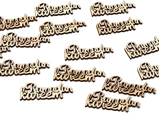 BinaryABC Eid Ramadan Kareem Wooden Ornament Decorations,Muslim Party Decorations,15Pcs
