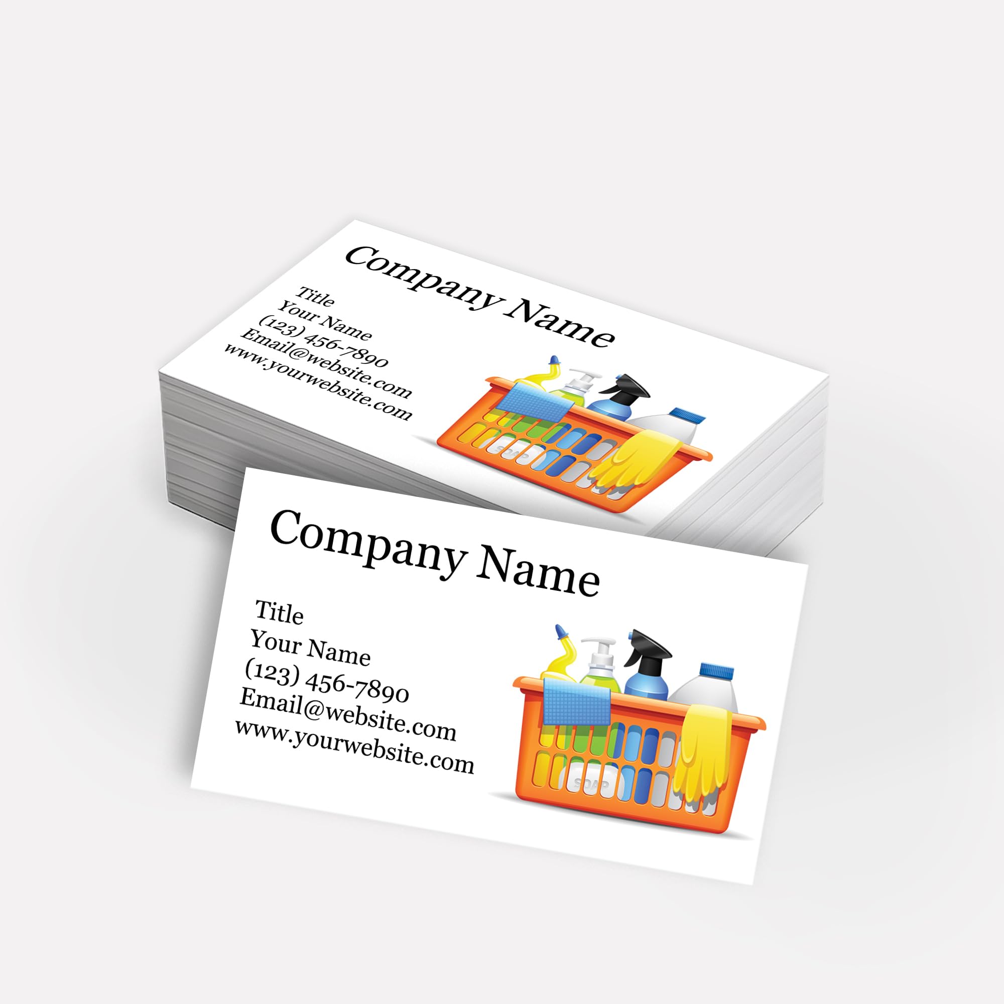 Personalized Business Cards - 3.5" x 2" - Thick Sturdy 300GSM Cards - Small Business Designs - 100% Made in the U.S.A. - 100 or 500 Cards (Cleaning,