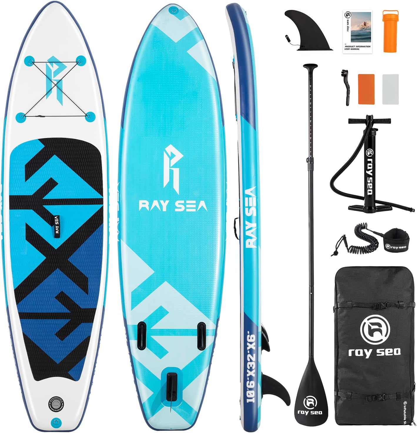 Inflatable SUP Stand Up Paddle Board, 10'6''x32''x6'', All Skill Levels