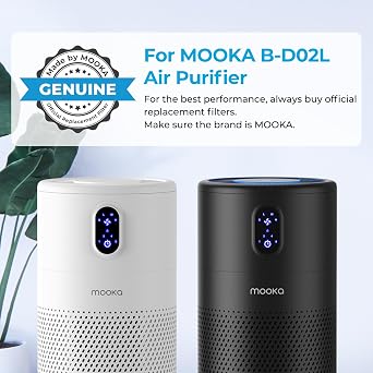 MOOKA Official Certified Replacement HEPA Filter for B-D02L/B-D02 Air Purifier (2-PACK)