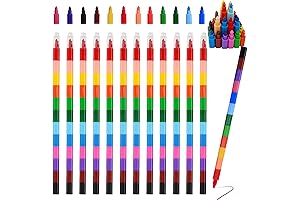 12 Colors Buildable and Stackable Crayon Party Favors, DIY Rainbow Pencils