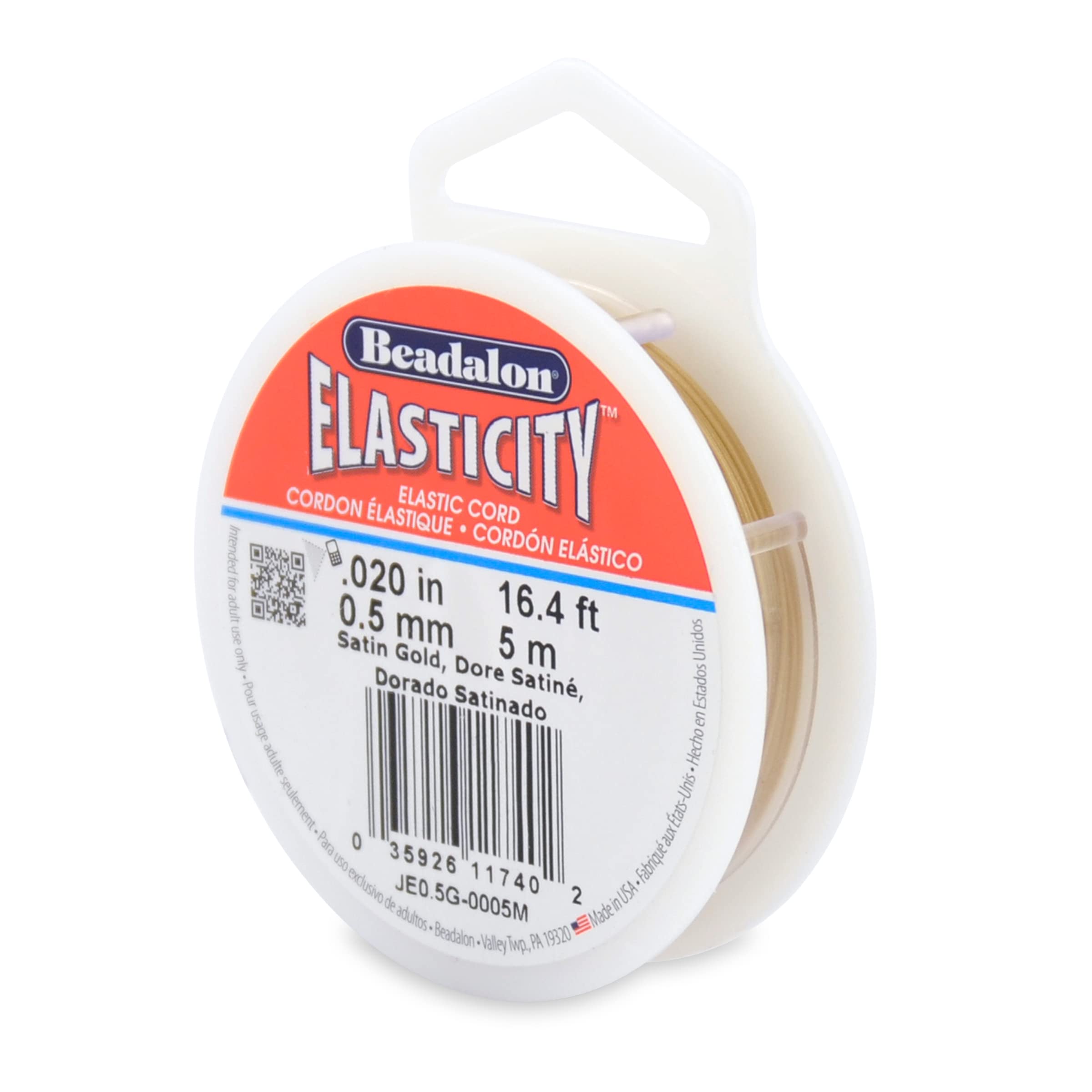 Beadalon Satin Gold 0.5 Mm 5 M Elastcity,