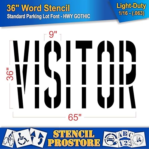 Miniatura 6 de Plantillas para marcar pavimentos  plantilla de visitantes de 36 pulgadas  36 pulgadas x 65 pulgadas