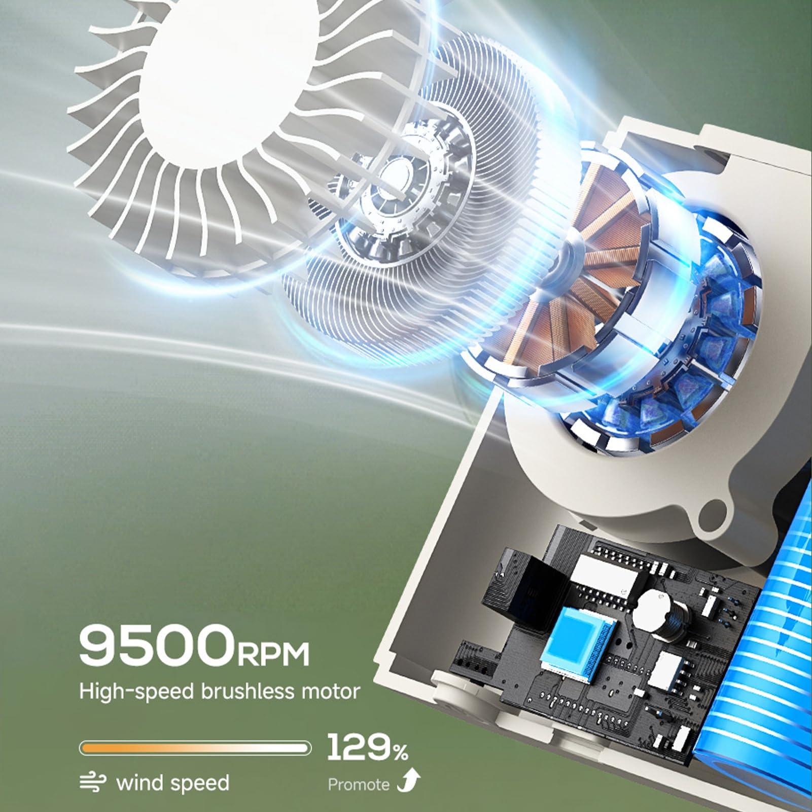 Generico Ventilador portátil de cinturón de velocidad ajustable