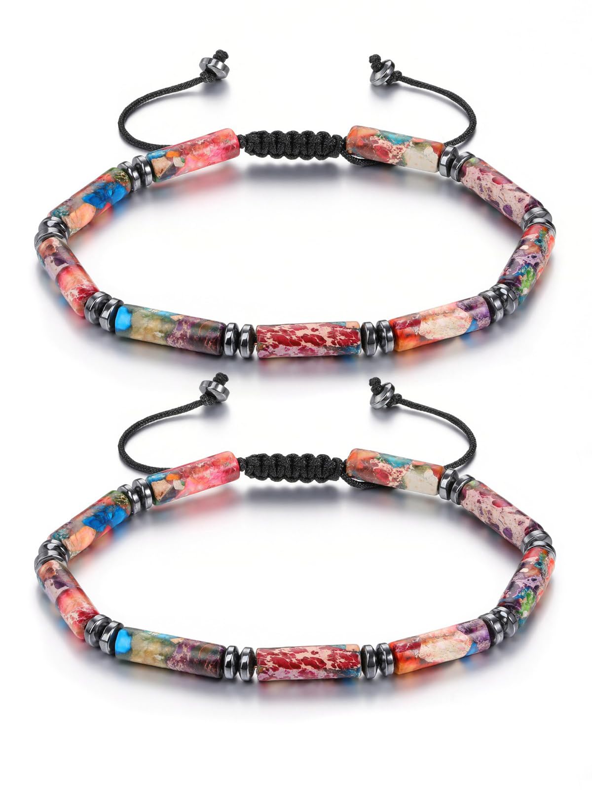 PiercingJak Partnerarmbänder 2er set Perlenarmband für Herre