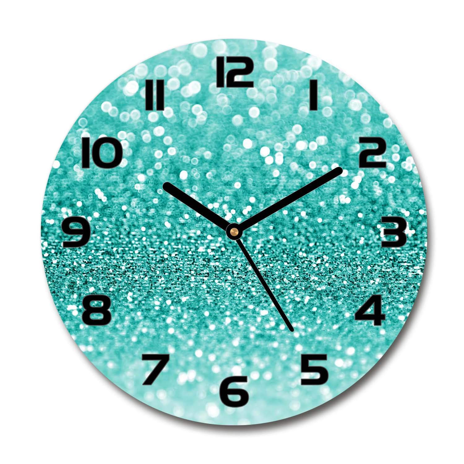 Horloge en verre 60x60cm silencieuse sur pied salon design Tulup