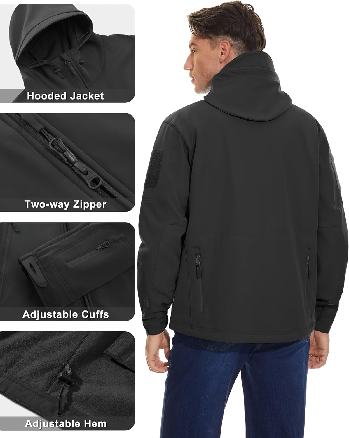 TACVASEN Military Waterproof Men's Softshell Jacket Fleece Lining Camouflage Outdoor Coat 5 719254wTDyL. AC SL1500