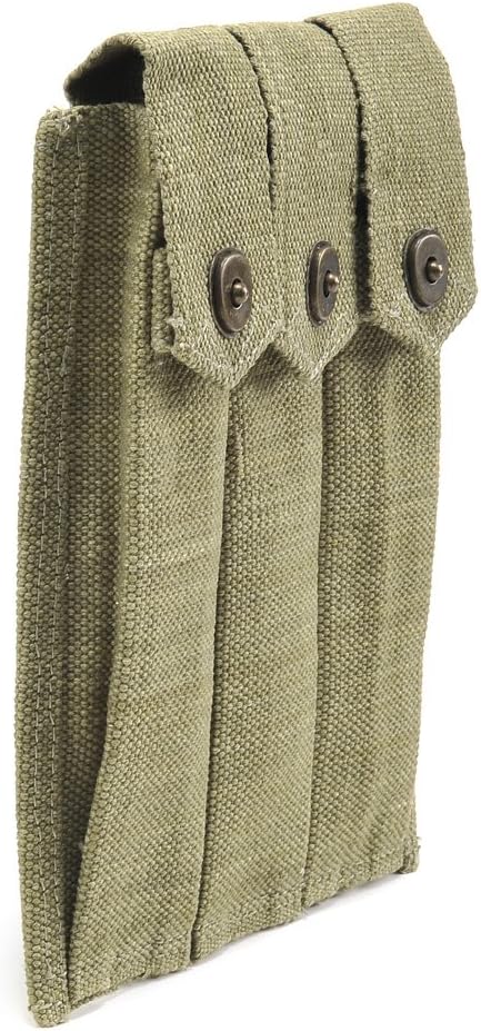 US WW2 Thompson 3 Cell Magazine Pouch Marked JT&L 1943 Lt. OD
