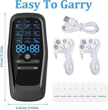 9-in-1 Period Simulator Machine for Men Labour Pain Simulator for Men 9 Modes Electric Massager for Back Sciatica Shoulder Pain(with 8 Patches)