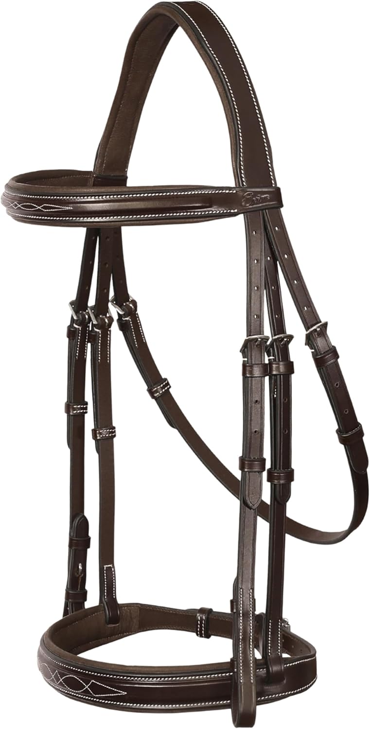 'Hercules' Hunter Bridle with Laced Leather Reins - English Horse Hunter Bridle for Horses