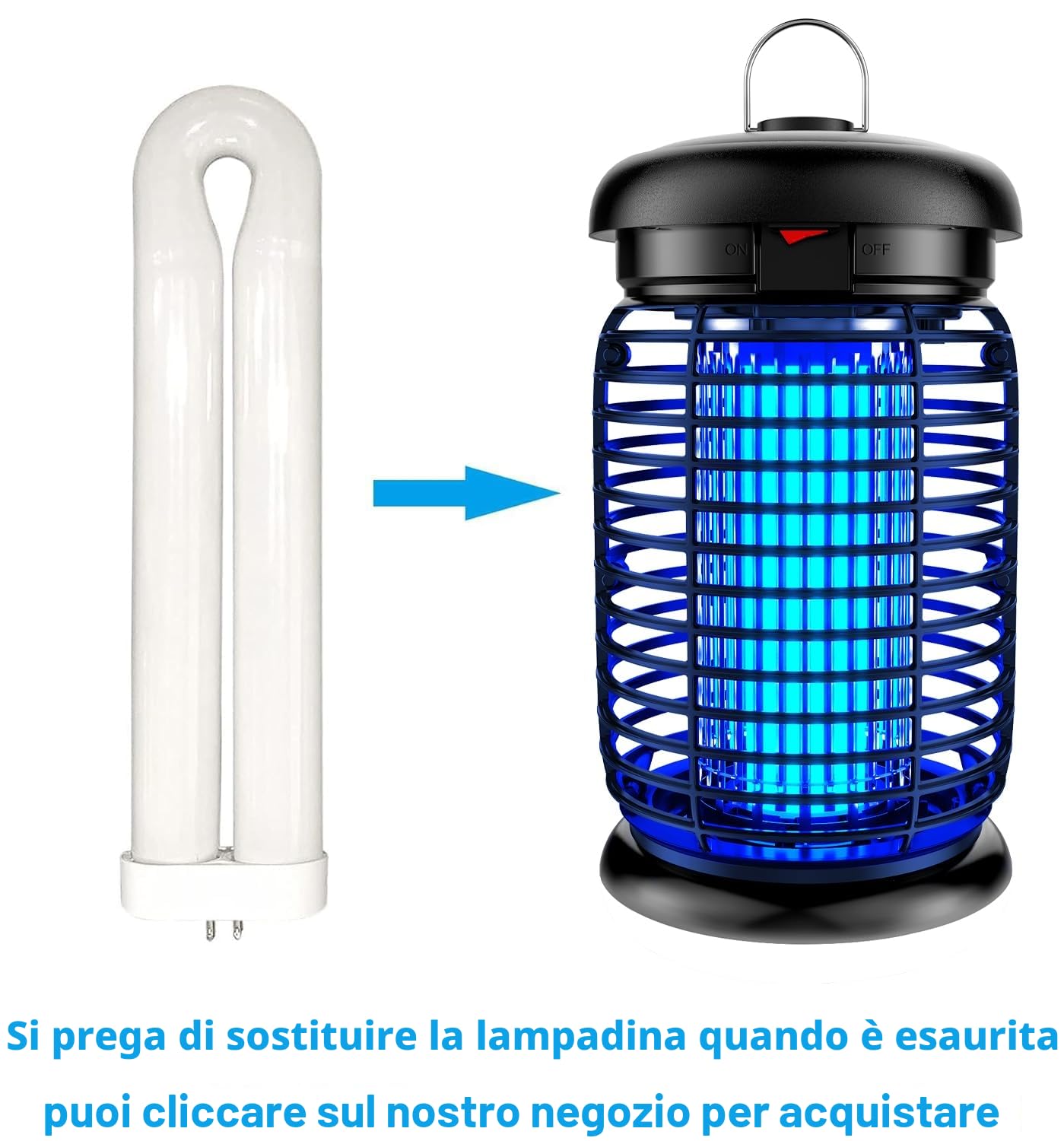 lampada antizanzare elettrica con Led lampada, 4200V 15W UV Zanzariera Elettrica Alto-efficiente, Non tossico e inodore, IPX4, lampada zanzare per interni ed esterni | Doppia sorgente luminosa, atossico, inodore, ABS ignifugo, impermeabile IPX4, da append