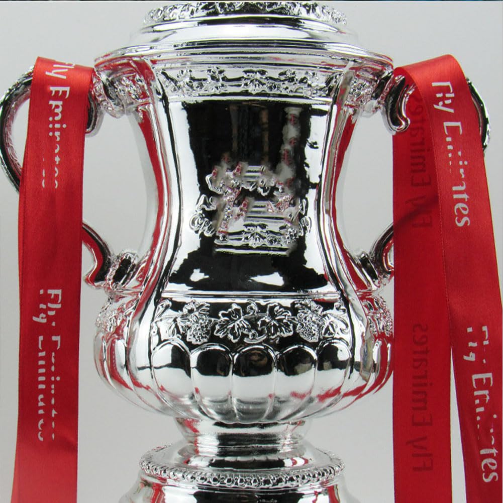 Trofeo Campeón FA Cup Inglaterra en Resina Plateada, Réplica de los Trofeos del Campeonato de la Liga de Fútbol Inglesa Fans Artículo Coleccionable Navidad Regalo Decoración,44cm/17.3in