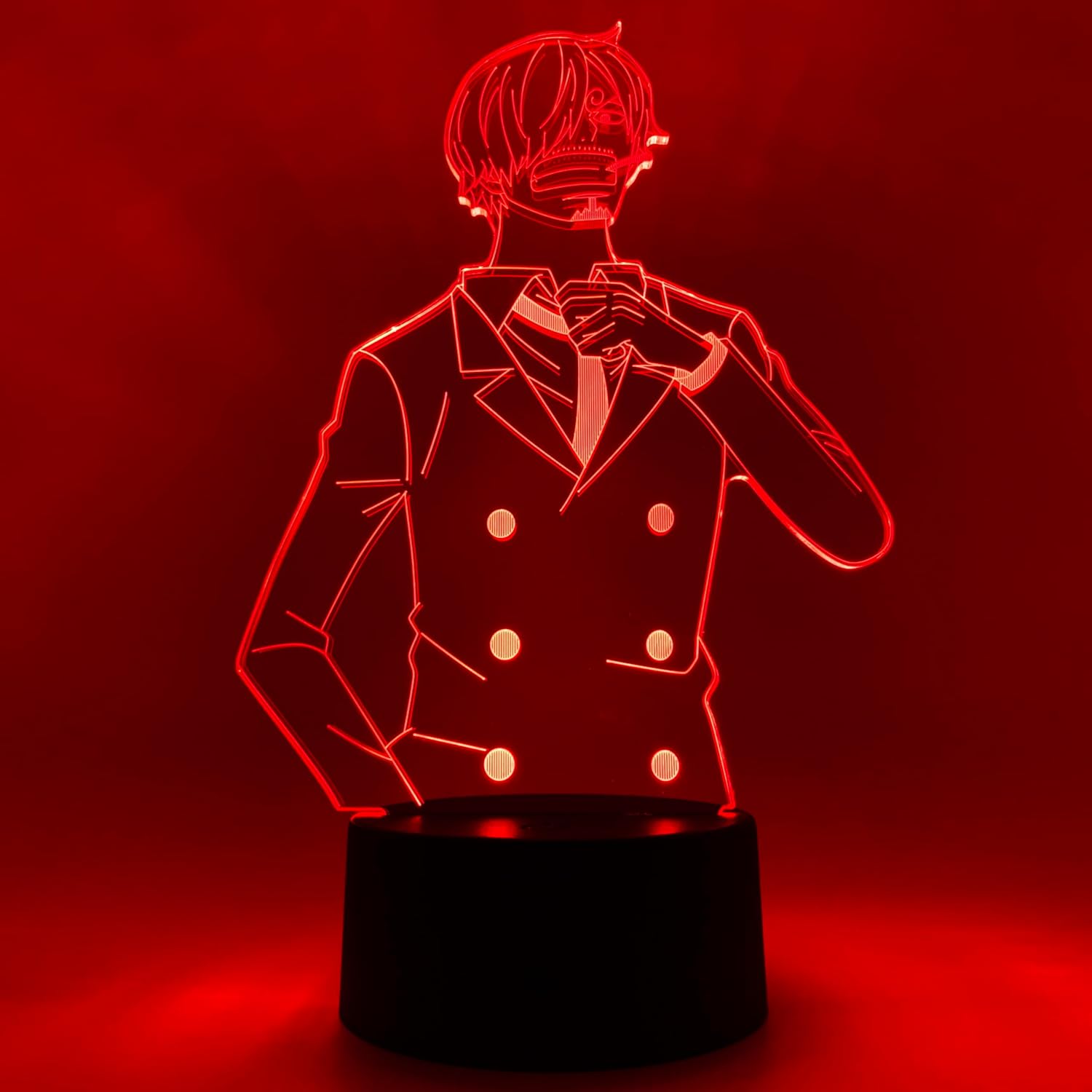 Otaku Lamps Sanji One Piece – Anime Lamp Figure Night Light, 16 Color RGB LED – 3D Anime Room Décor Gift for Otaku