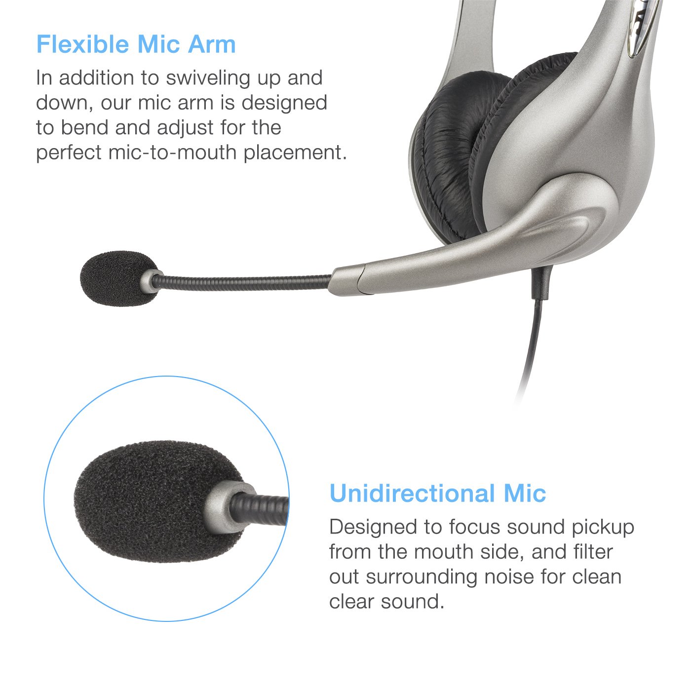 USB Stereo Headset and Boom Mic 