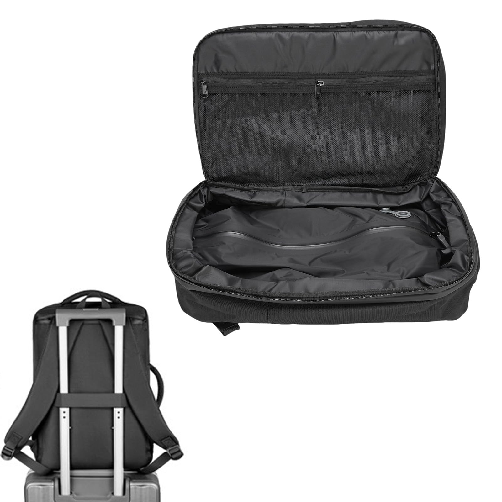 Zaino con Pompa a Vuoto, Zaino a Compressione Sottovuoto in Tessuto Oxford da 36 a 55 Litri con Scomparto per Laptop con Apertura a 180° Design Impermeabile per Viaggi di Lavoro Pendolari