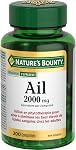 NATURE'S BOUNTY Garlic, 2000 mg, Herbal Medicine, Helps Reduce Elevated Blood Lipid Levels In Adults, 142 g