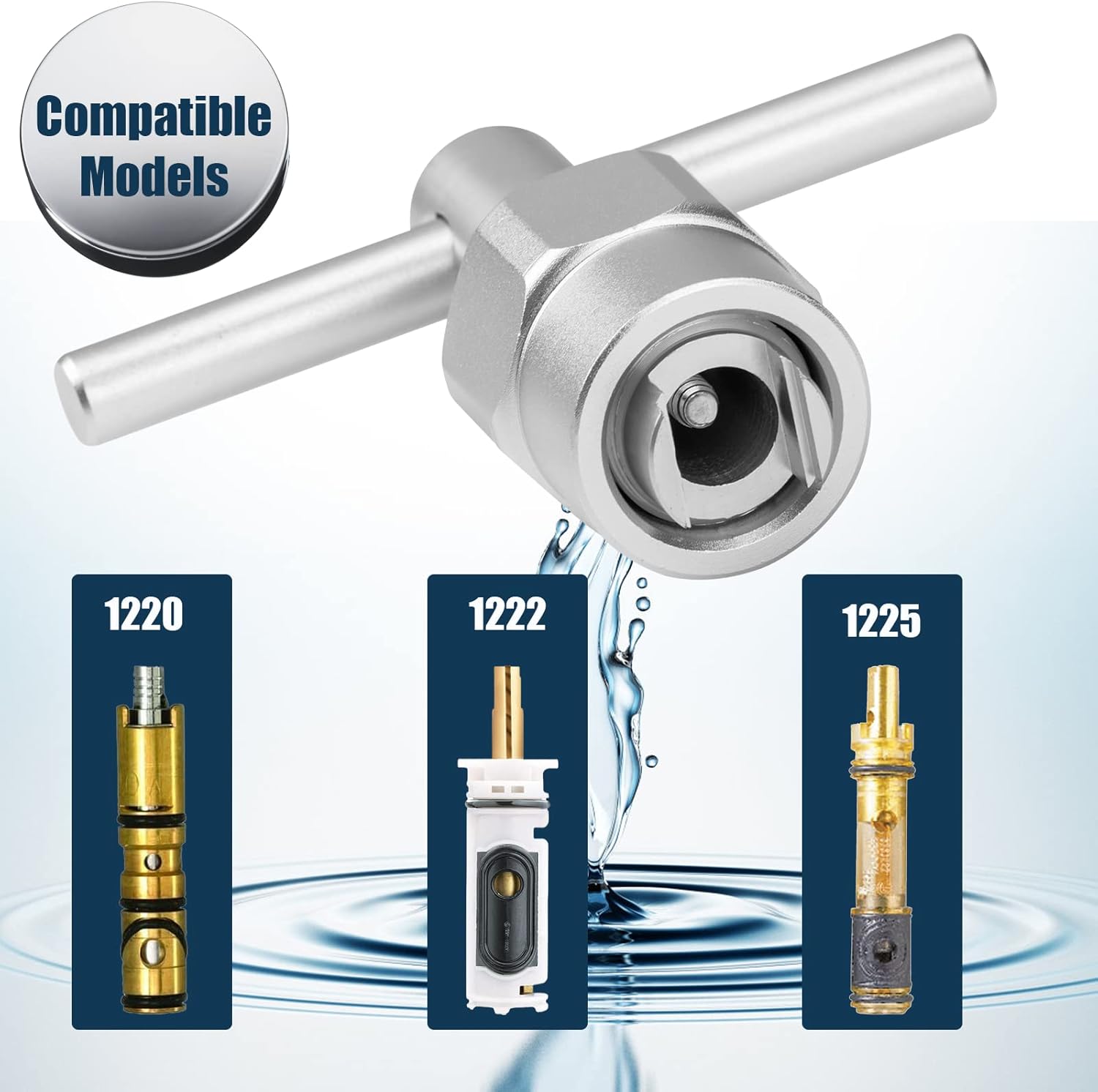 104421 Cartridge Removal Tool, Cartridge Puller Compatible with Moen 1200, 1222, & 1225 Single Handle Cartridges