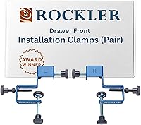 Vista 1 de Rockler Abrazaderas de instalación de cajones de gabinete, cajón derecho, izquierdo, herramientas de gabinete, acero, cajón delantero de plástico