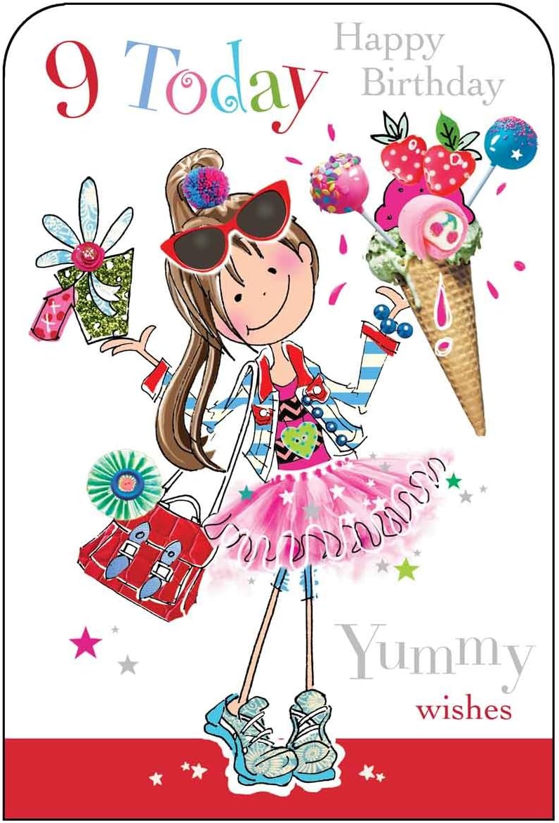 Jonny Javelin Girl Age 9 Happy Birthday Card