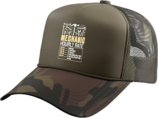 Car Mechanic Hourly Rate Auto Repair Humor Gag Dad Men Women Trucker Hat with Adjustable Mesh Back