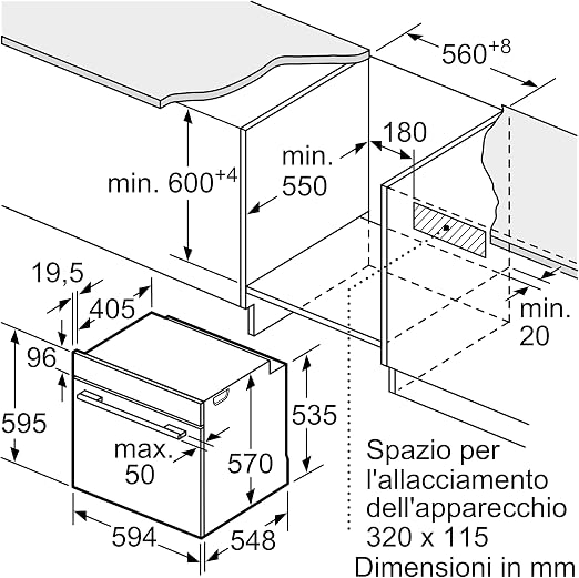 Bosch HBA174BR0 Forno da Incasso Serie 2, Funzione Pirolisi in Acciaio Inox  : Amazon.it: Grandi elettrodomestici