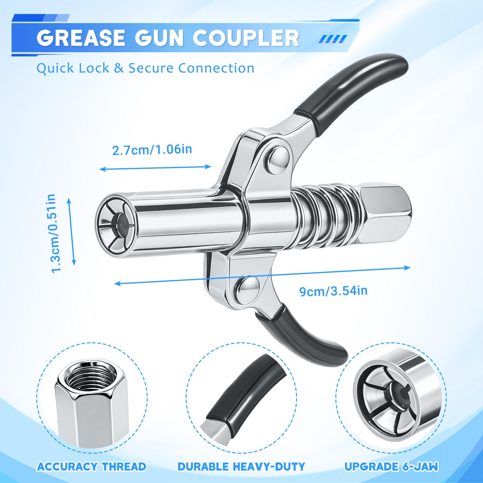 90 Degree Grease Gun Coupler Kit - 7 Piece -2