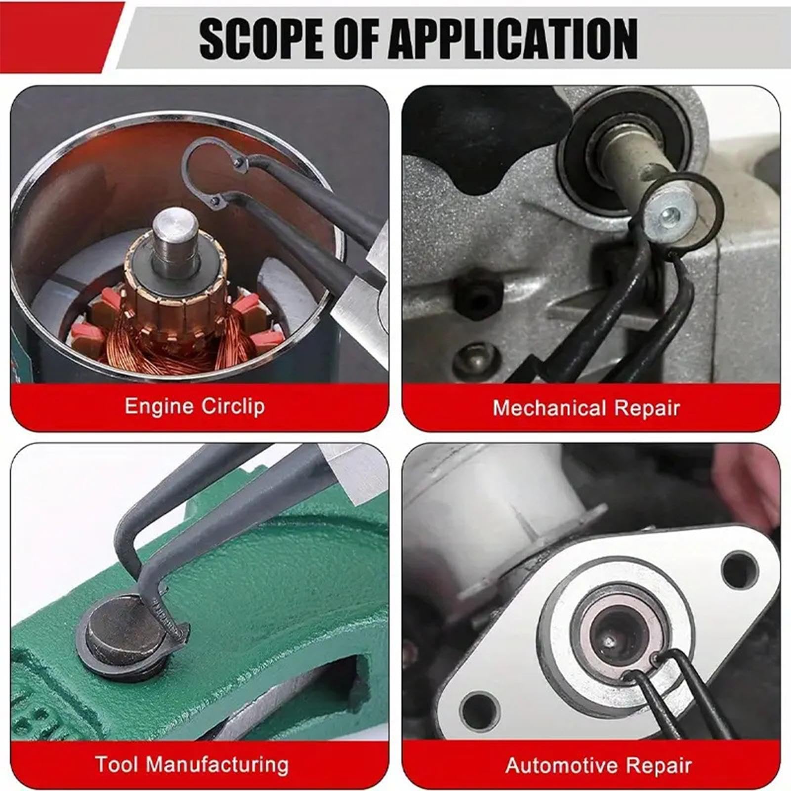 Kit Pinze Per Anelli Elastici Pinze A Molla, Punte A Ganasce Curve, Gancio | Circlip Estrattore Multifunzione Interno Ed Esterno Per Anelli Elastici Riparazioni Auto E Officina Meccanica