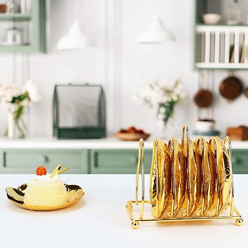 Miniatura 5 de Koqye Posavasos con soporte de plata, posavasos redondos estilo plateado, decoración de mesa para pasteles y bandeja de frutas, cocina, hogar, juego