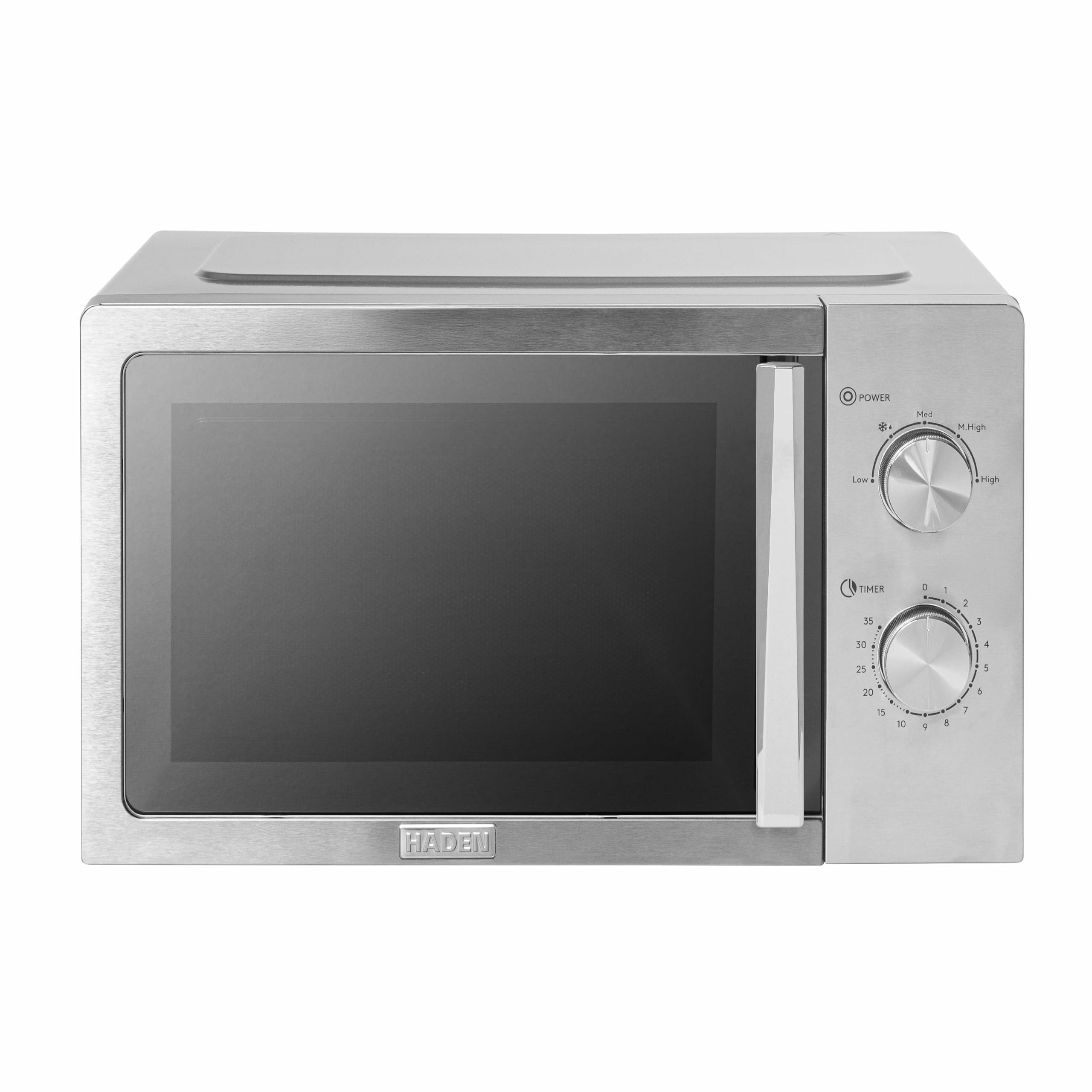 Haden Stainless Steel Microwave Oven, 20L Capacity, 800W Power, 5 Power Levels, 35 Minute Timer, Glass Turntable, Defrost Function
