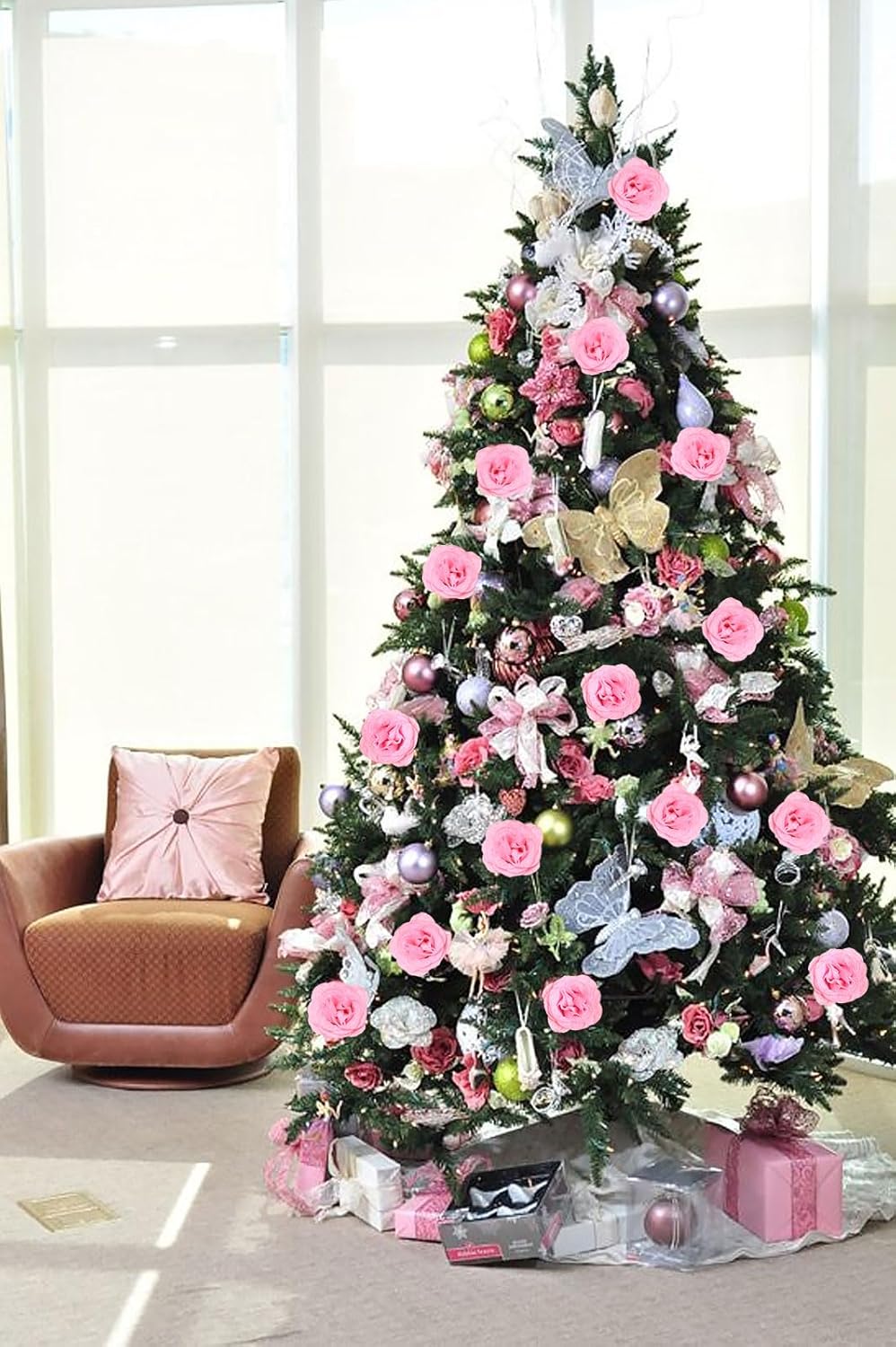 Fake Roses,30pcs Light Pink Roses Glitter Flowers Artificial Roses with Stems for Crafts Wedding Bouquet Party Home Decor(Light Pink) - Image 6