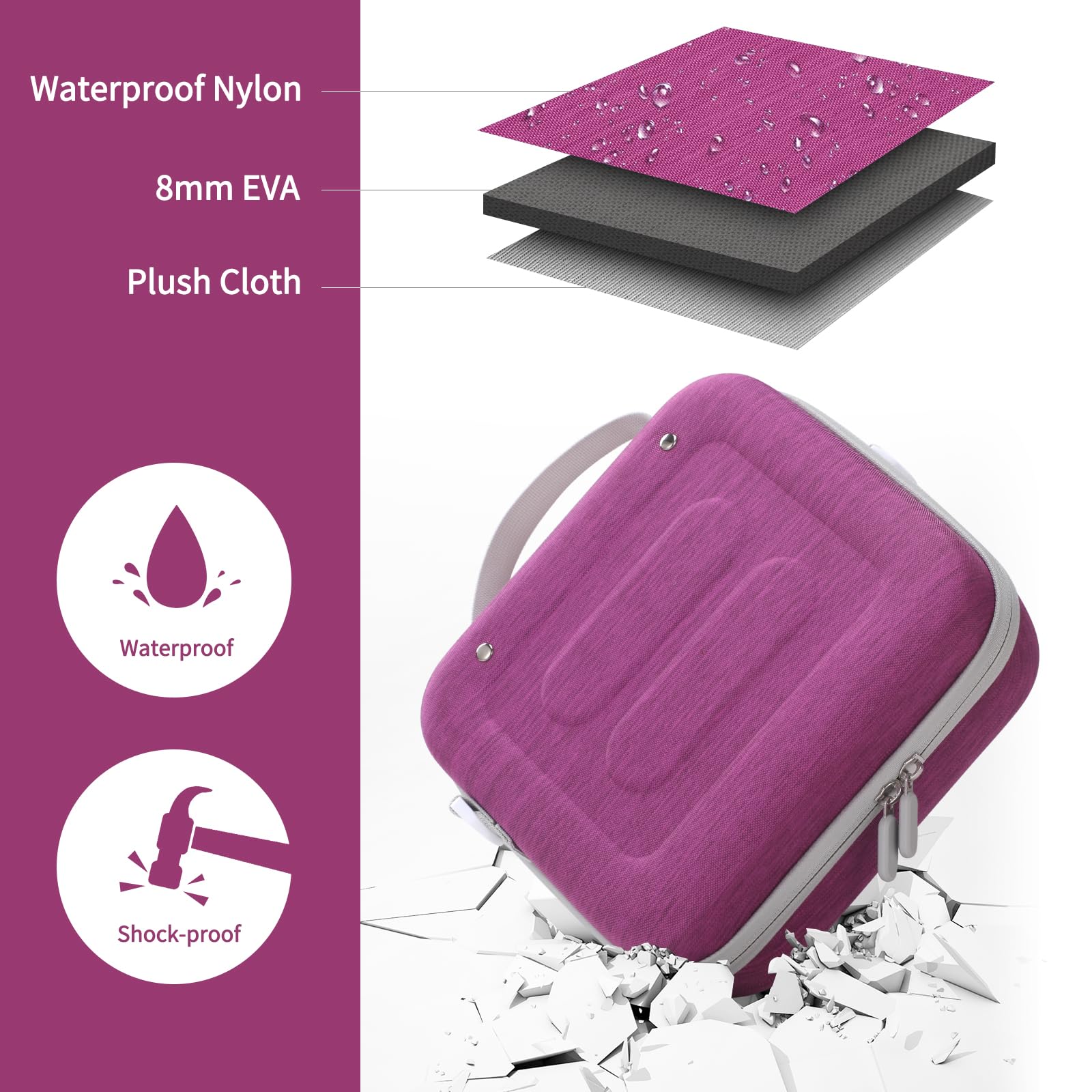 Custodia da viaggio per Yoto Mini con porta carte, custodia rigida per Yoto Mini Player e cuffie, 15 custodie per contenere 120 carte per Yoto Mini, borsa impermeabile antiurto in EVA per bambini