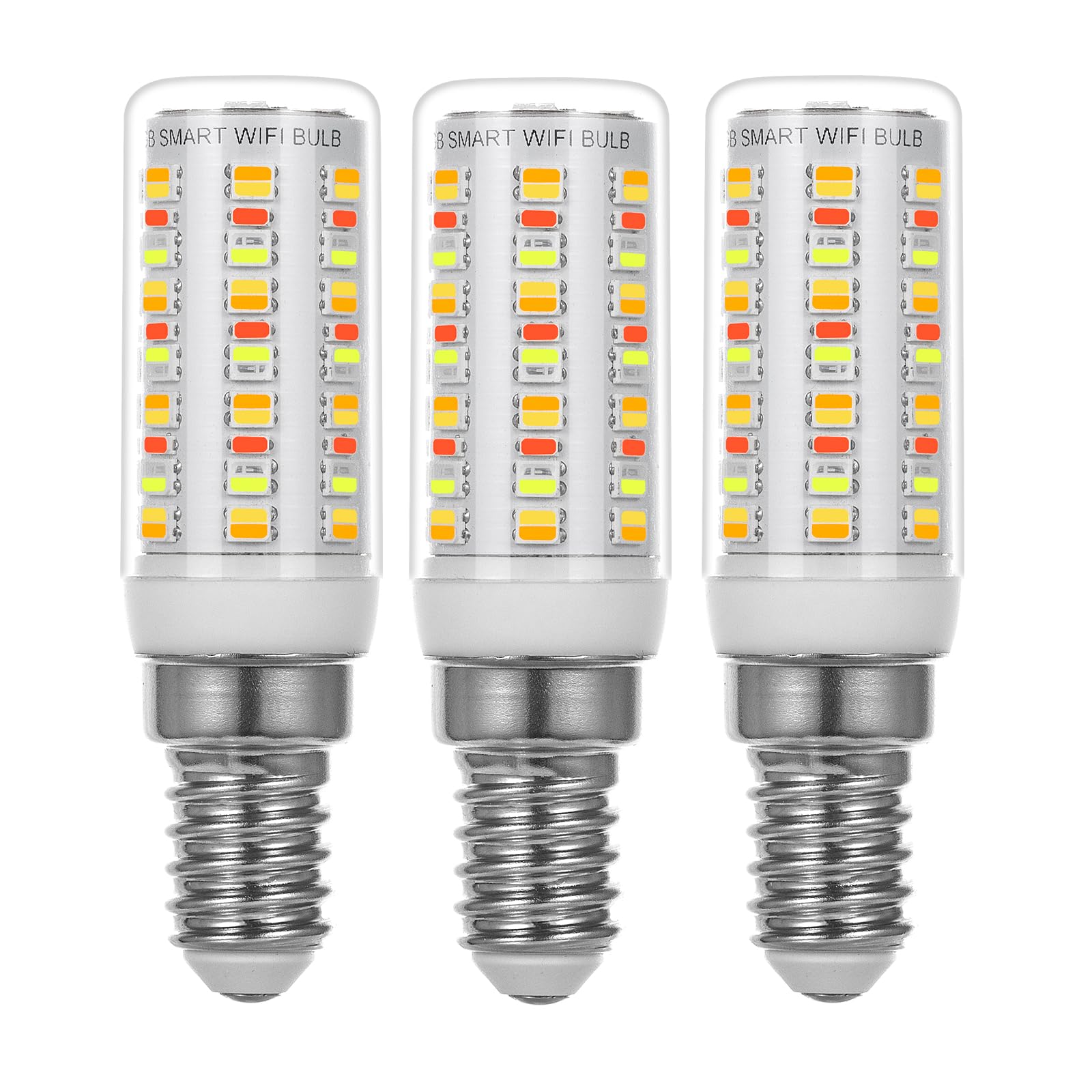 I-SHUNFA Lampadina LED Wi-Fi Smart E14 RGB, 4W, 400LM AC 230V, Cambio Colore Con Sincronizzazione Musicale, 16 Milioni Di Colori Fai Da Te, Multicolore Dimmerabile, (3 Pezzi * Trasparente)