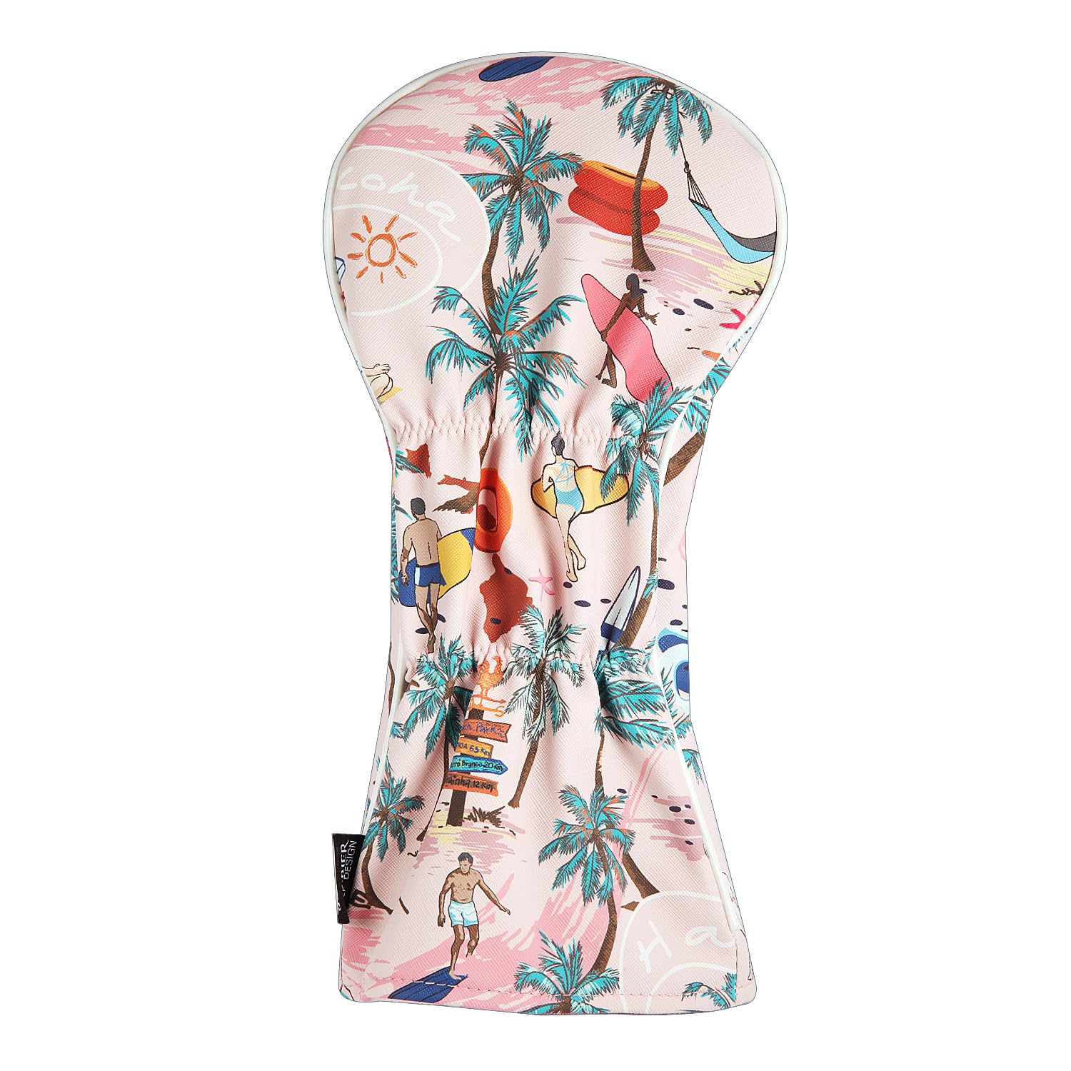 Copertura della testa di Golf Rosa Aloha Tropical Hawaiian Surf Beach per il conducente Un Set