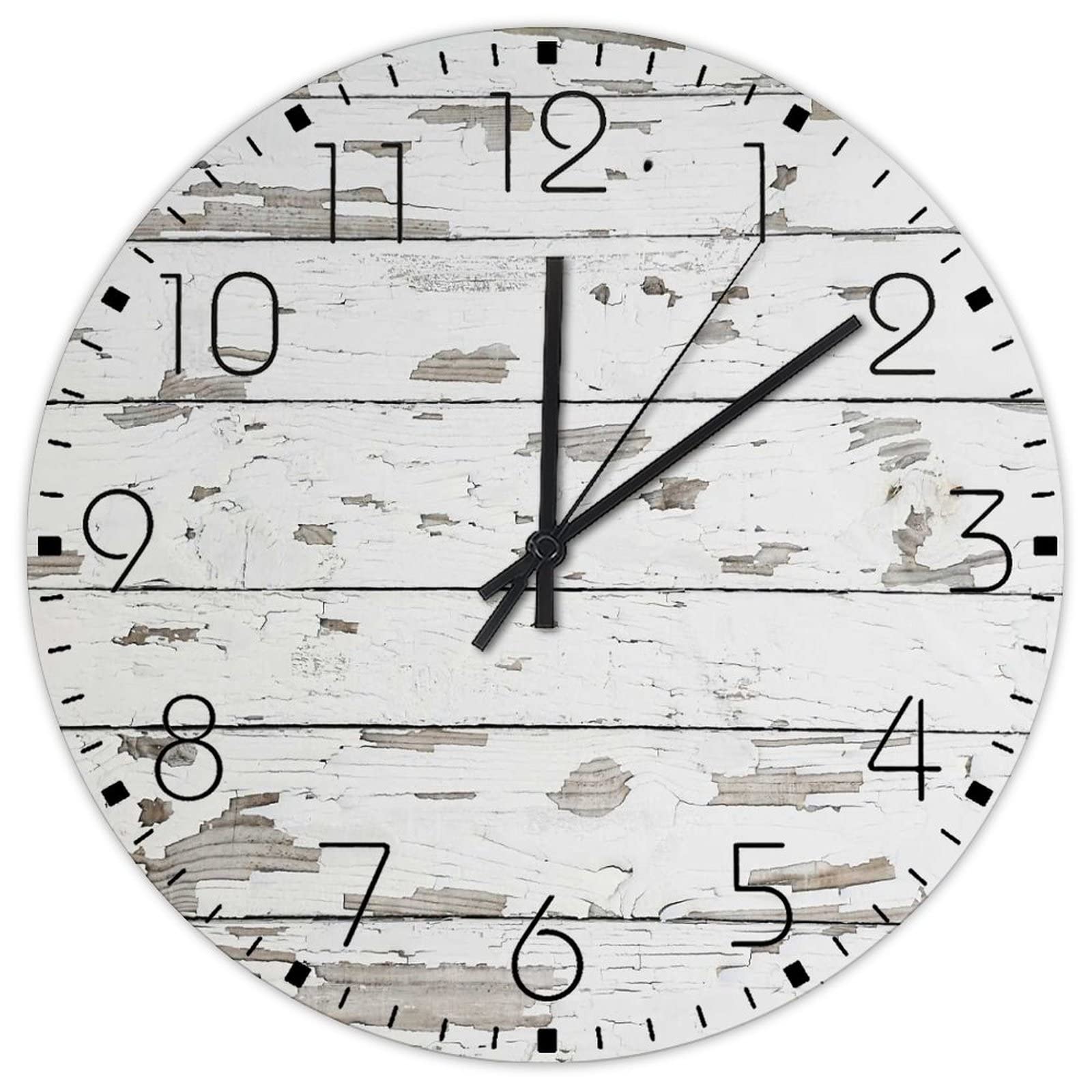 Horloge murale sans tic-tac en bois véritable pour chambre et bureau