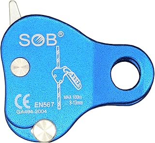 SOB Climbing Fall Protection Belay Device Ascender Protect Aluminum Magnesium Alloy Climbing Ascent Rope Grip Clamp for Mo...