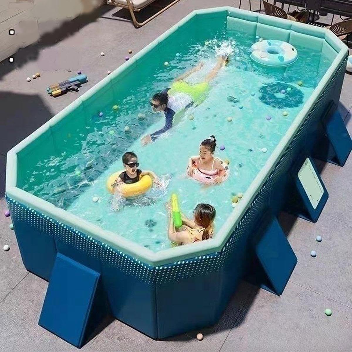 Piscina plegable no inflable, baño plegable portátil para niños y mascotas, diseño resistente a prueba de fugas con asa de transporte para jardín, balcón, camping, uso al aire libre