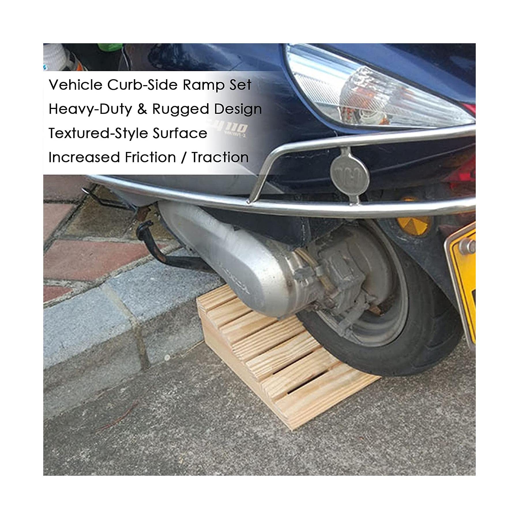 Juego de 2 rampas para escaleras para sillas de Ruedas Umbrales de Madera Umbral de Puerta Rampa de Entrada Antideslizante Rampa de bordillo para andadores