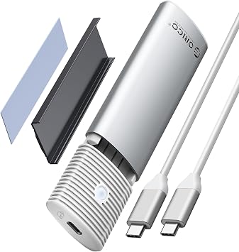 ORICO M.2 NVMe SATA SSD Enclosure Adapter Tool-Free, USB C 3.2 Gen 2 10Gbps NVMe, 5Gbps NGFF SATA PCIe M-KeyB+M Key 2230/2242/2260/2280, Aluminum External M2 Reader Support UASP Trim- PWDM2-WH