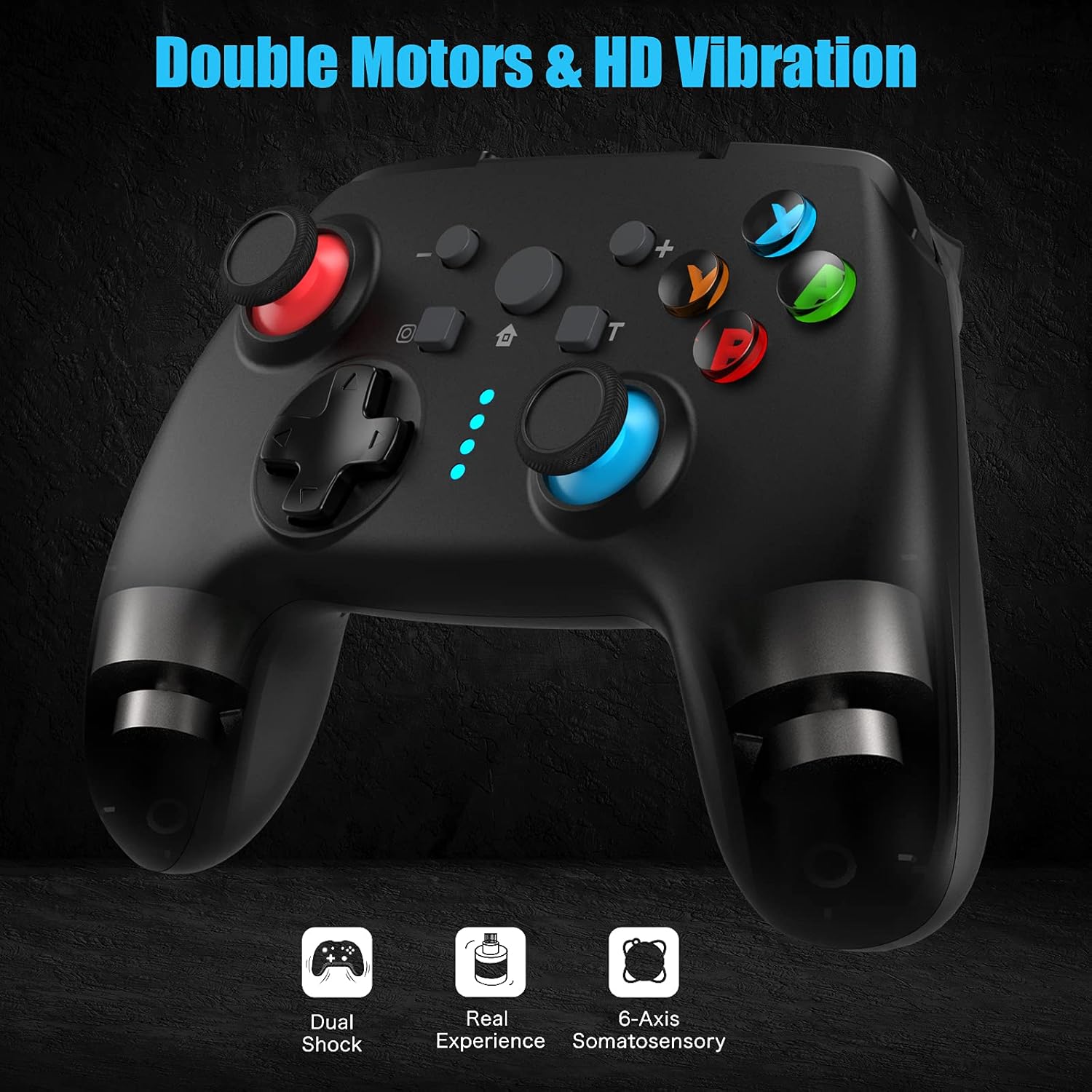 Diswoe Wireless Pro Controller with dual shock vibration