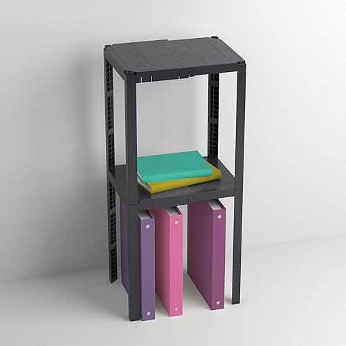 Miniatura 5 de U Brands Estante de casillero ajustable de 2 vías, accesorios de casillero, gris, 8.375" a 13.75" de ancho, 3 alturas variables