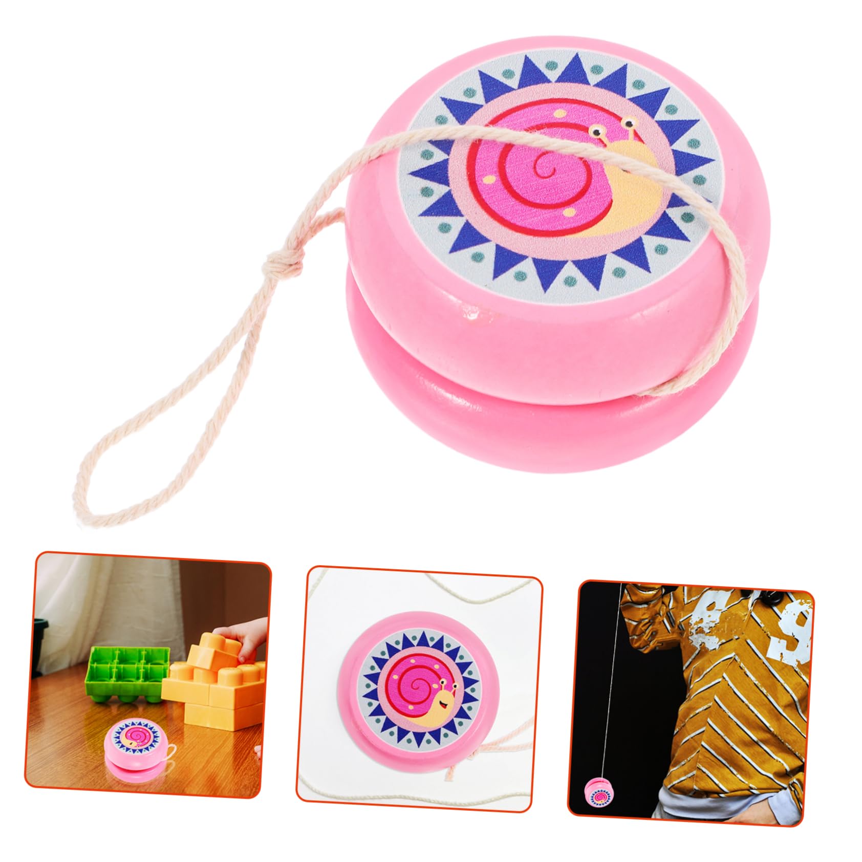 BRIGHTFUFUString Wooden Yo-yo Professional Yoyo Beginner Yoyos Responsive Yoyos Yoyo Toys Yo-yo Balls Professional Fingertip Ball Yo-yo Toy Ball Plaything Yo-yos Chinese Yo Yo Pink Beech