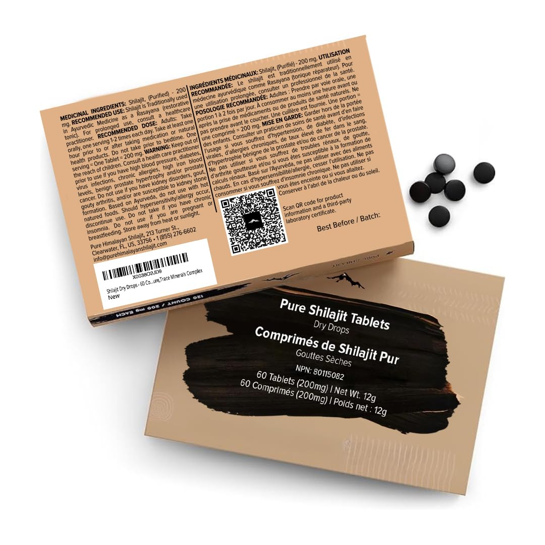 Pure Himalayan Shilajit | 100% Pure Natural Shilajit Grade A Max Potency 85+ Trace Minerals & Fulvic Acid | 3rd Party US Lab Tested | Dry Drops | 12g (60ct) — Amazon image 2