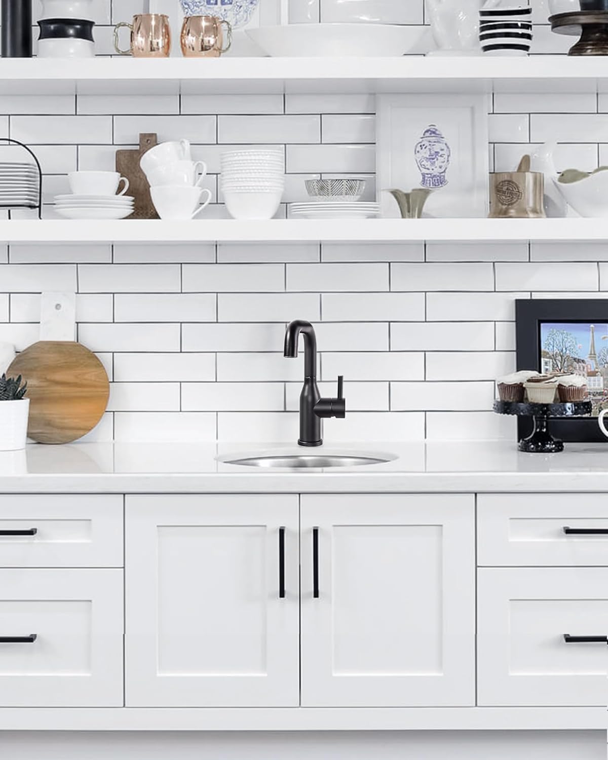 Bar Sink Faucet Single Hole: ARCORA Matte Black Wet Bar Faucets - Prep Sink Faucet 360 Swivel - Small Kitchen Bathroom Faucet with cUPC Supply Lines - Image 3