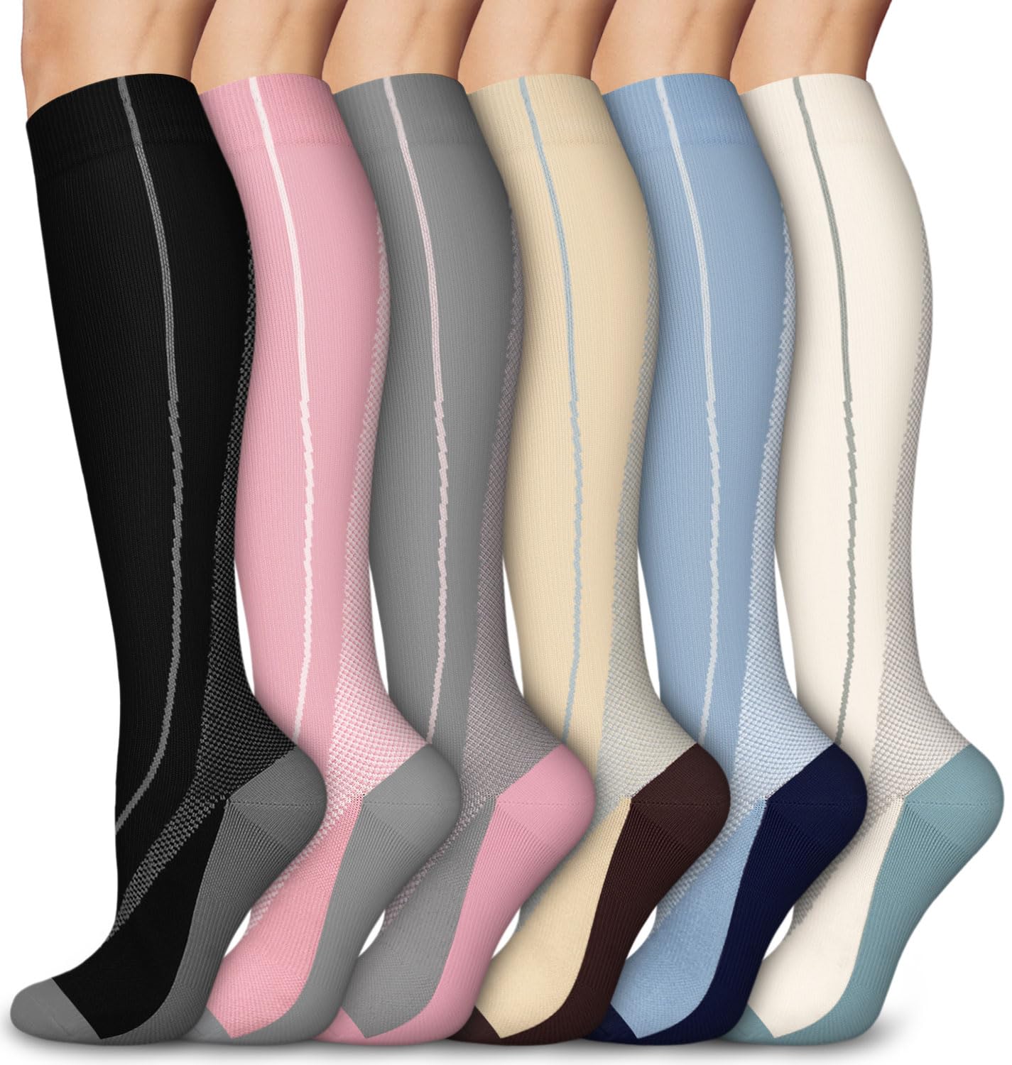 Compression Running Socks for Men & Women - Low Cut Cushion Socks Fit for Athletic,Travel, Sports, Medical-image-0