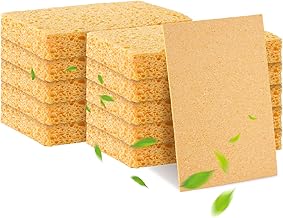 10 Pieces Natural Ecological Scourer for Kitchen Made of Wood and Hemp, 100% Vegan and Plastic-Free, Absorption and Reuse Capacity Ecological Sponges for Pots, Glasses and Baking Trays